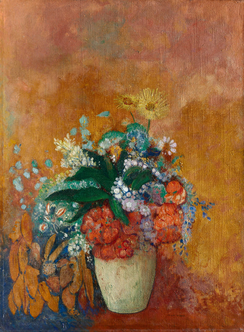 Close-up of the original Vase of Flowers artwork by Odilon Redon; museum open-access source